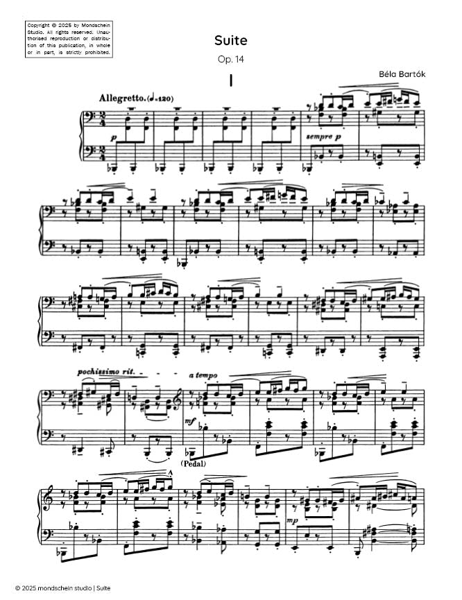 Bartok - Suite, Op. 14 - Mondschein Studio - Piano (Digital Download)