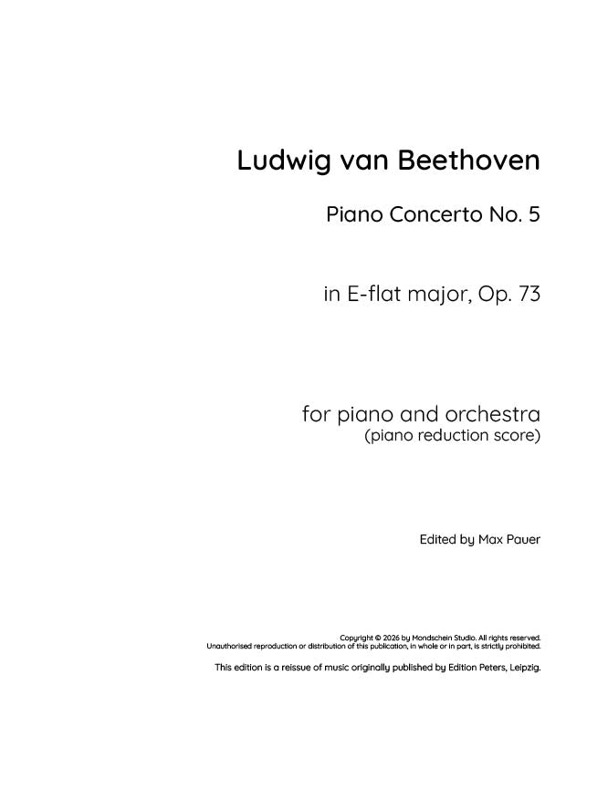 Beethoven - Piano Concerto No. 5 in E-flat major, "Emperor", Op. 73 - Piano (Digital Download)