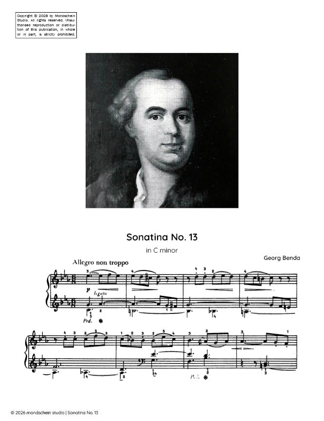 Benda - Sonatina No. 13 in C minor - Mondschein Studio - Piano (Digital Download)