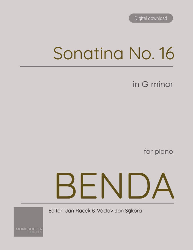 Benda - Sonatina No. 16 in G minor - Mondschein Studio - Piano (Digital Download)