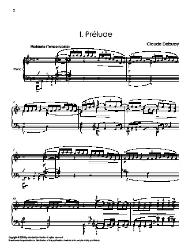 Debussy - Prelude from Suite Bergamasque - Mondschein Studio - Piano (Digital Download)