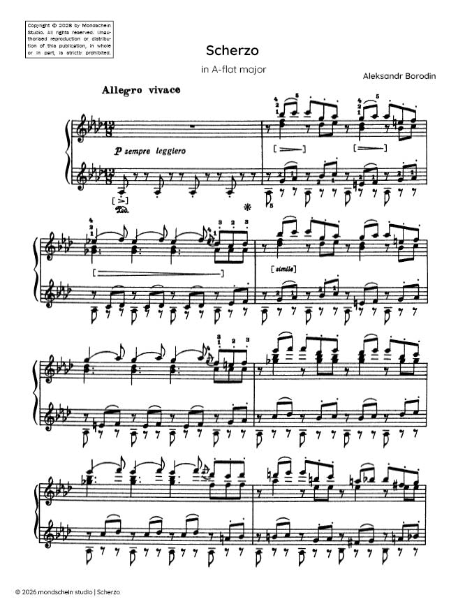 Borodin - Scherzo in A-flat major - Mondschein Studio - Piano (Digital Download)