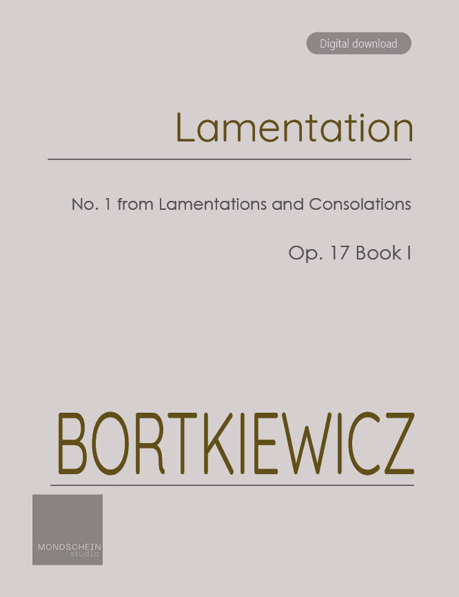 Bortkiewicz - Lamentation, Op. 17 No. 1 - Piano (Digital Download)