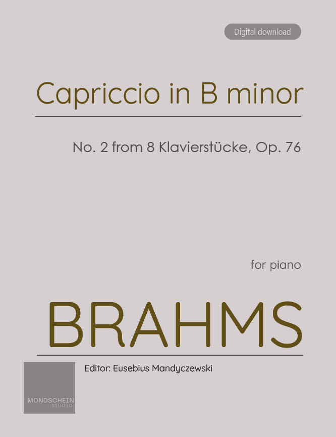 Brahms - Capriccio in B minor, No. 2 from 8 Klavierstucke, Op. 76 - Mondschein Studio - Piano (Digital Download)