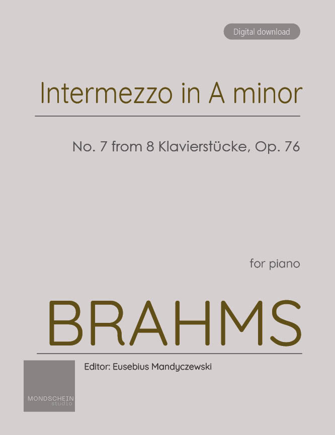 Brahms - Intermezzo in A minor, No. 7 from 8 Klavierstucke, Op. 76 - Mondschein Studio - Piano (Digital Download)