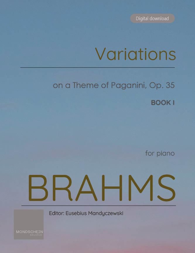 Brahms - Variations on a Theme of Paganini, Op. 35, Book I - Mondschein Studio - Piano (Digital Download)
