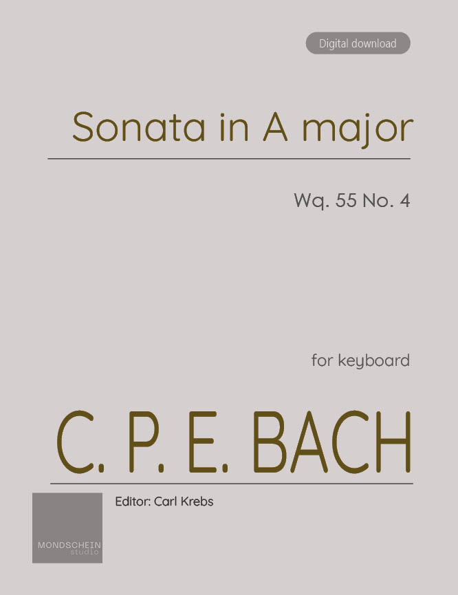 C P E Bach - Sonata in A major, Wq. 55 No. 4 - Mondschein Studio - Piano (Digital Download)