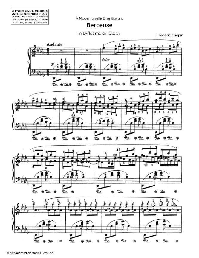 Chopin - Berceuse in D-flat major, Op. 57 - Mondschein Studio - Piano (Digital Download)