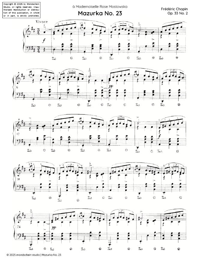 Chopin - Mazurka No. 23, Op. 33 No. 2 - Mondschein Studio - Piano (Digital Download)
