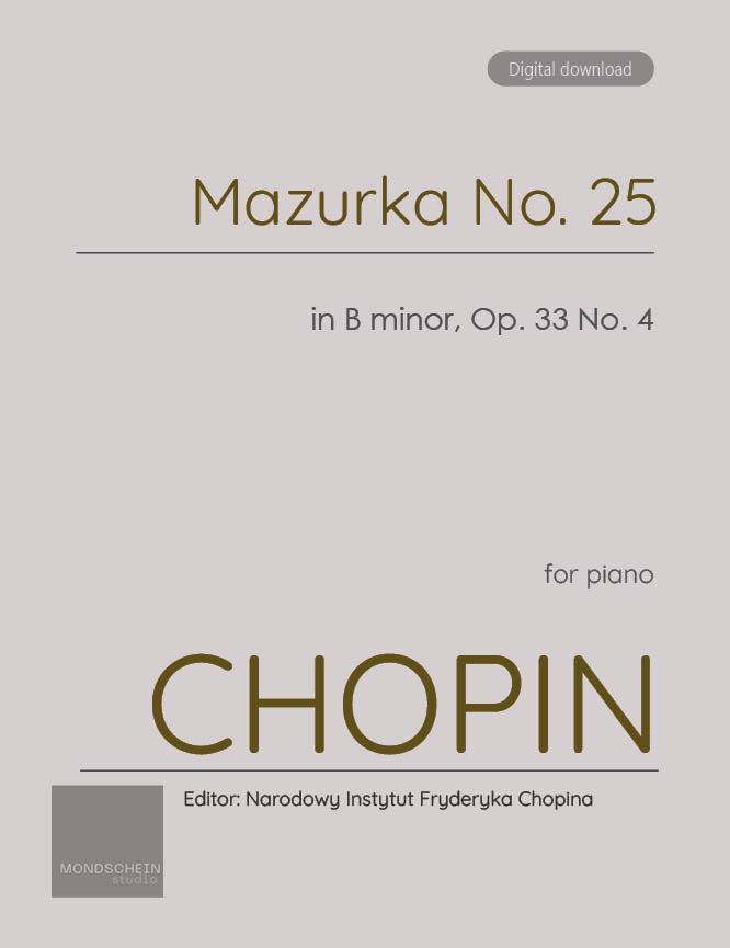 Chopin - Mazurka No. 25, Op. 33 No. 4 - Mondschein Studio - Piano (Digital Download)