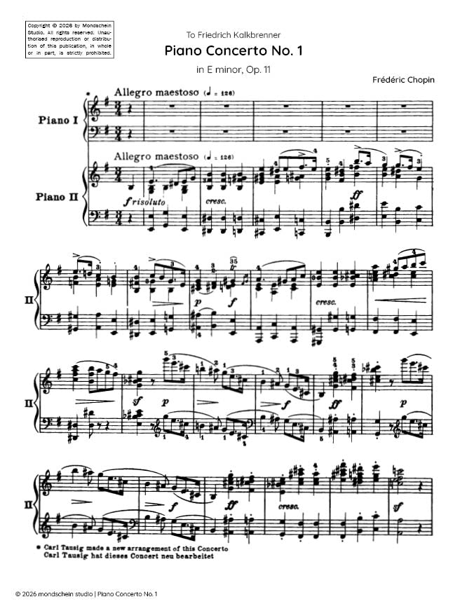 Chopin - Piano Concerto No. 1 in E minor, Op. 11 - Mondschein Studio - Piano (Digital Download)