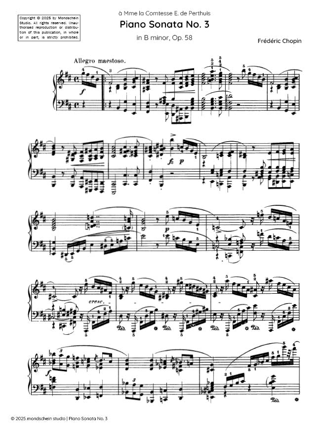 Chopin - Piano Sonata No. 3 in B minor, Op. 58 - Mondschein Studio - Piano (Digital Download)