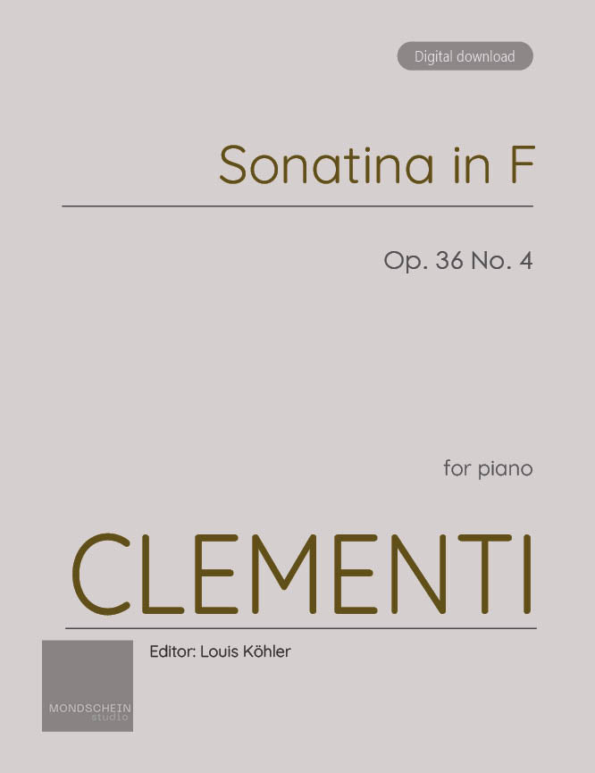 Clementi - Sonatina in F major, Op. 36 No. 4 - Mondschein Studio - Piano (Digital Download)