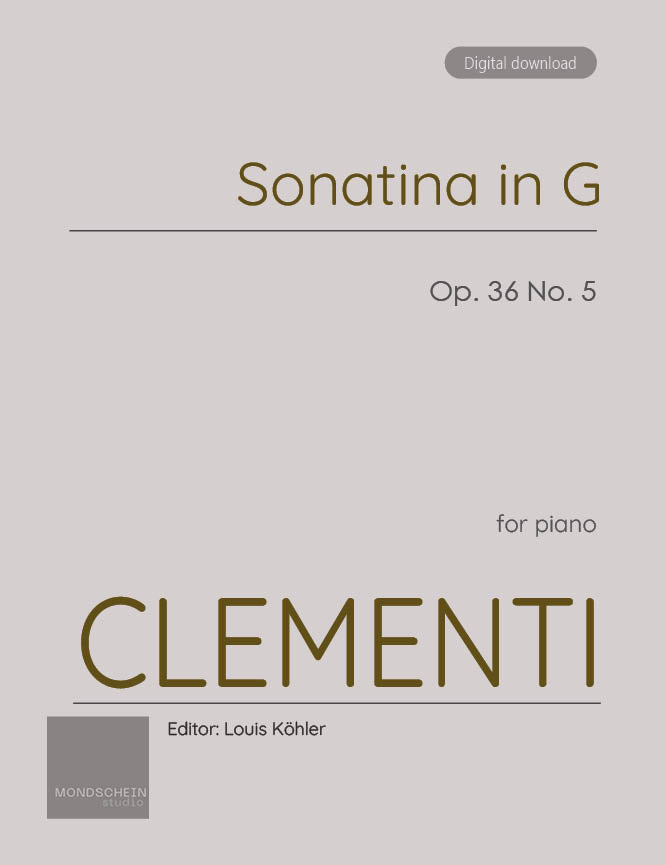 Clementi - Sonatina in G major, Op. 36 No. 5 - Mondschein Studio - Piano (Digital Download)