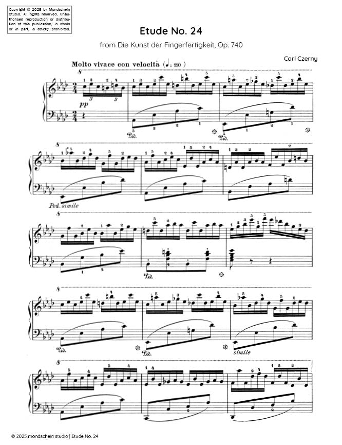 Czerny - Etude Op. 740, No. 24 - Mondschein Studio - Piano (Digital Download)