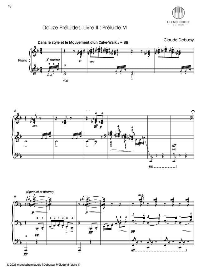 Debussy  - Preludes, Book II, No. 6 - Mondschein Studio - Piano (Digital Download)