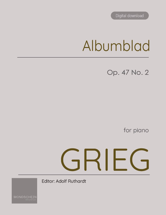 Grieg - Albumblad (Albumleaf), Op. 47 No. 2 - Piano (Digital Download)