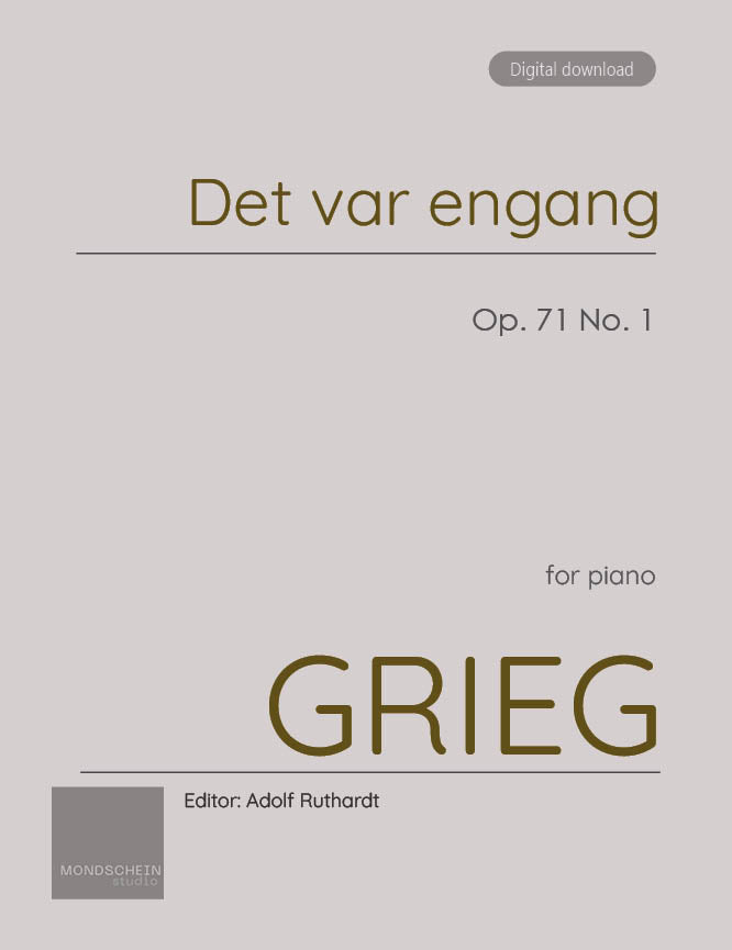 Grieg - Det var engang (Once upon a Time), Op. 71 No. 1 - Mondschein Studio - Piano (Digital Download)