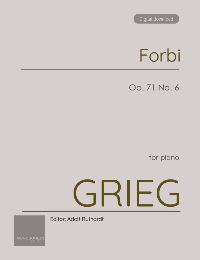 Grieg - Forbi (Gone), Op. 71 No. 6 - Mondschein Studio - Piano (Digital Download)