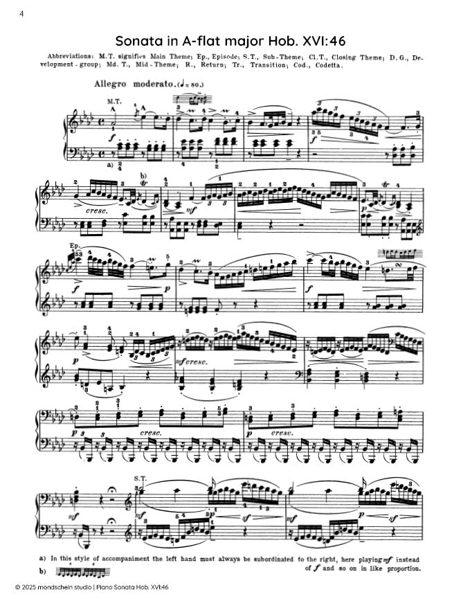 Haydn - Sonata in A-flat major, Hob. XVI:46 - Mondschein Studio - Piano (Digital Download)
