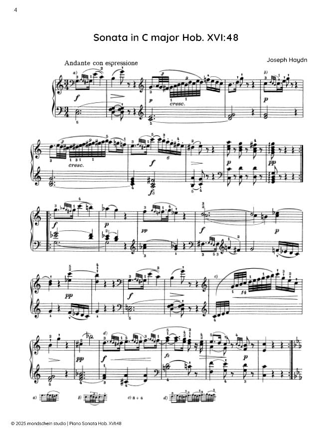 Haydn - Sonata in C major, Hob. XVI:48 - Mondschein Studio - Piano (Digital Download)