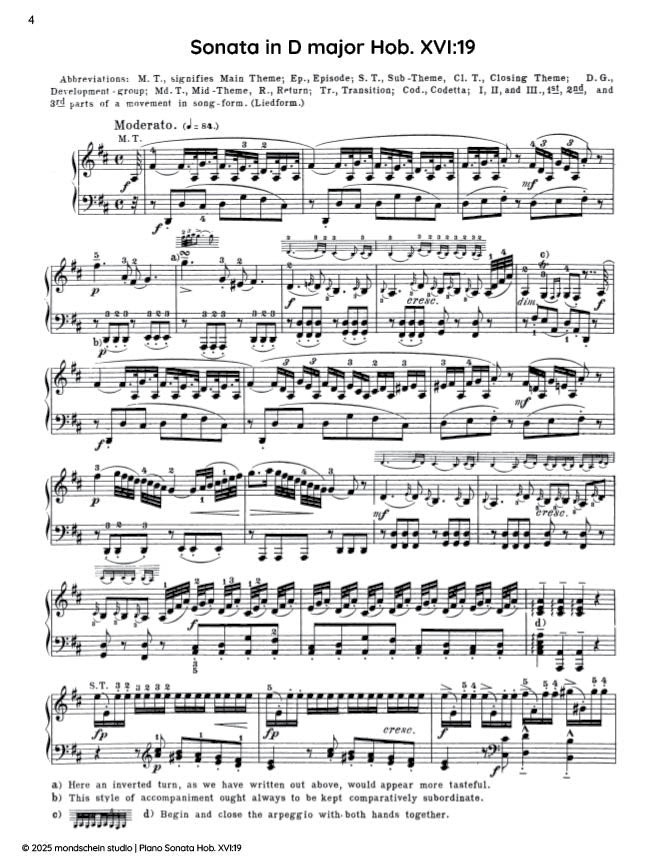 Haydn - Sonata in D major, Hob. XVI:19 - Mondschein Studio - Piano (Digital Download)