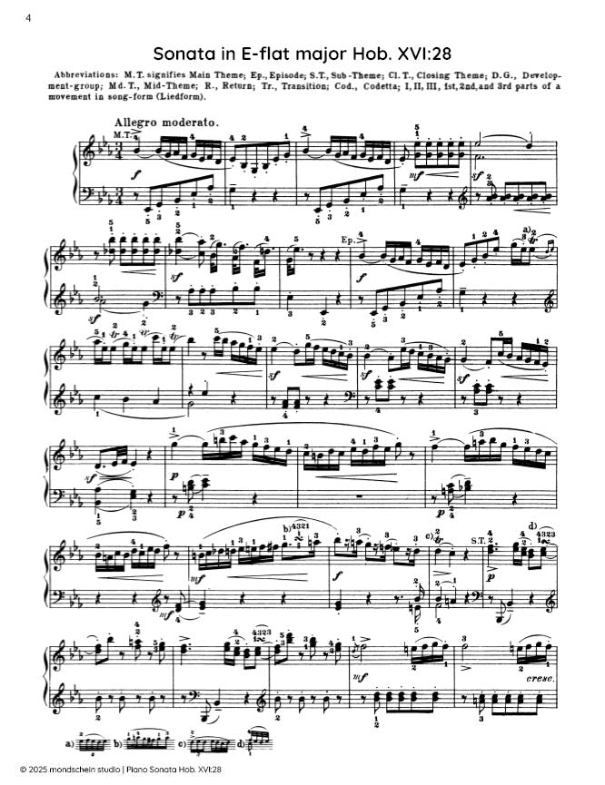 Haydn - Sonata in E-flat major, Hob. XVI:28 - Mondschein Studio - Piano (Digital Download)