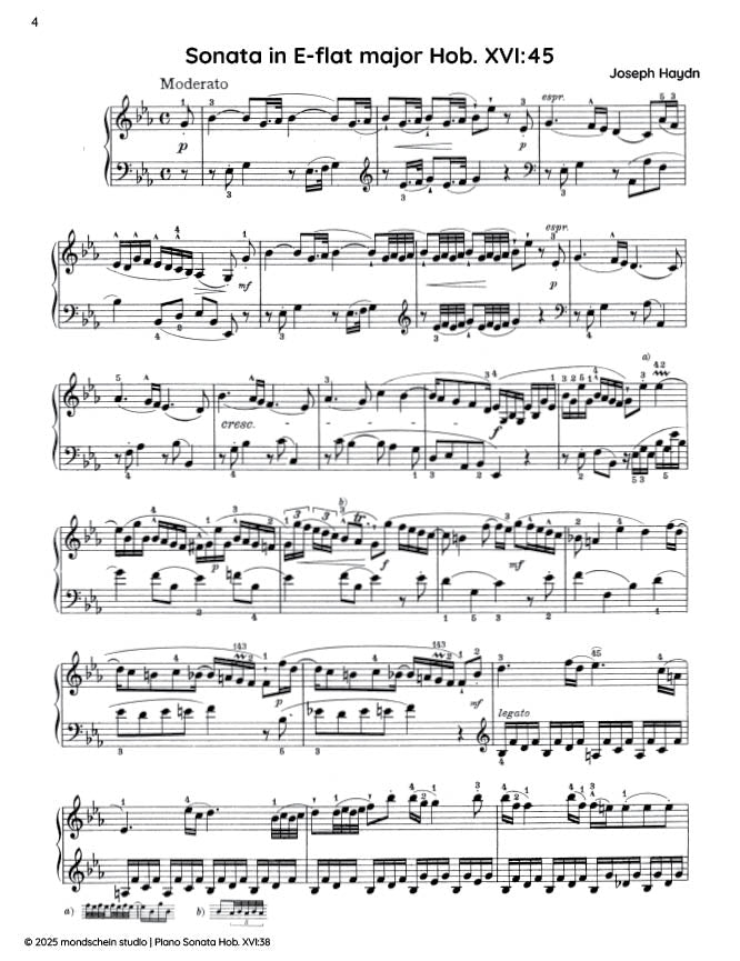Haydn - Sonata in E-flat major, Hob. XVI:45 - Mondschein Studio - Piano (Digital Download)