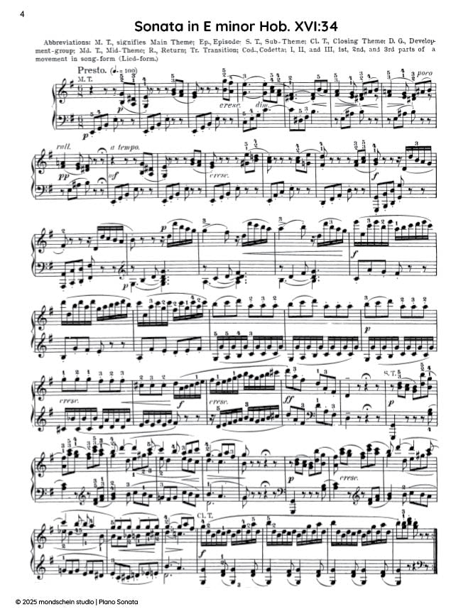 Haydn - Sonata in E minor, Hob. XVI:34 - Mondschein Studio - Piano (Digital Download)