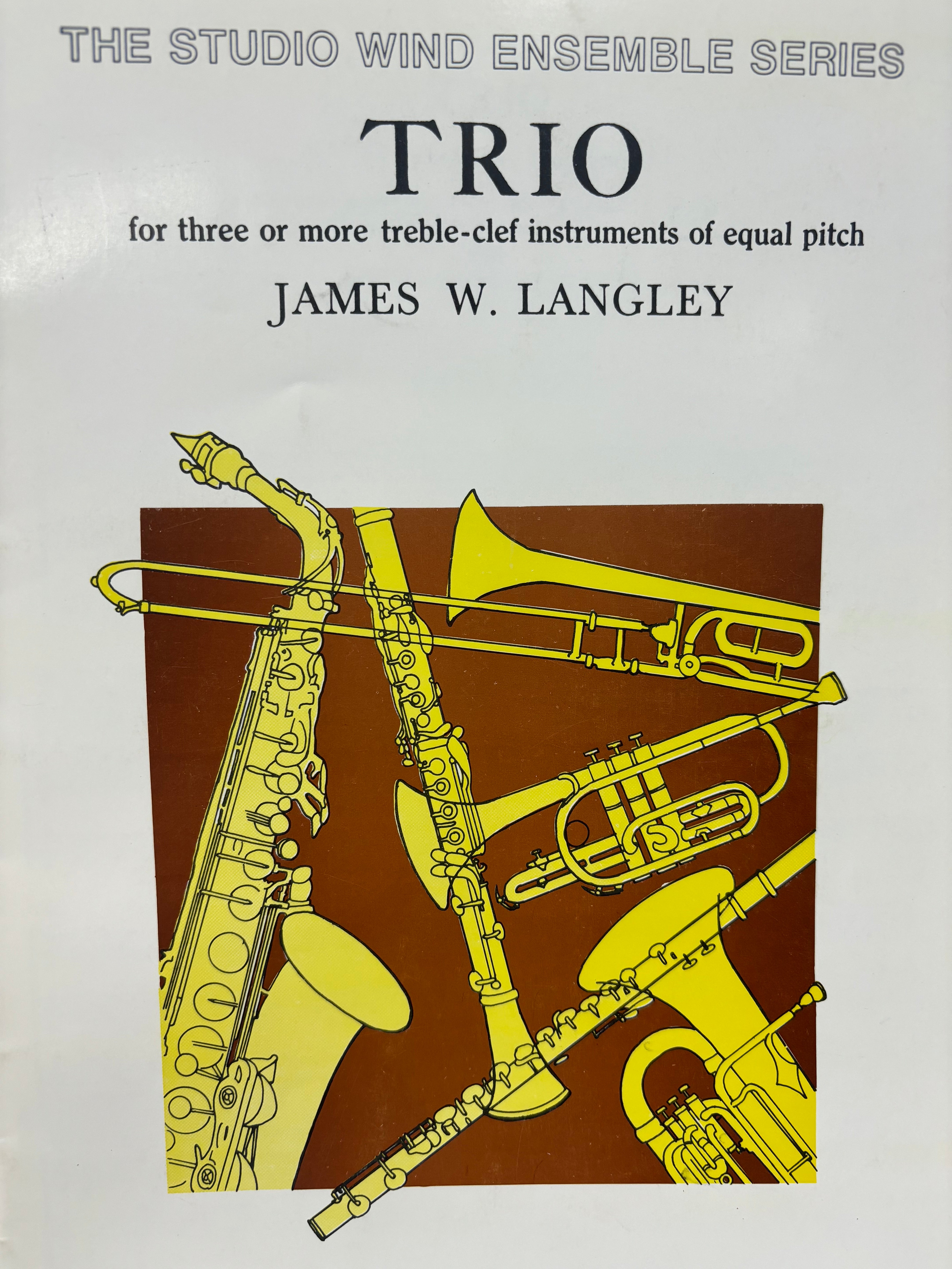 TRIO FOR 3 OR MORE EQUAL TREBLE CLEF INSTRUMENT - LANGLEY - FLUTE - STUDIO MUSIC M-050-03414-8