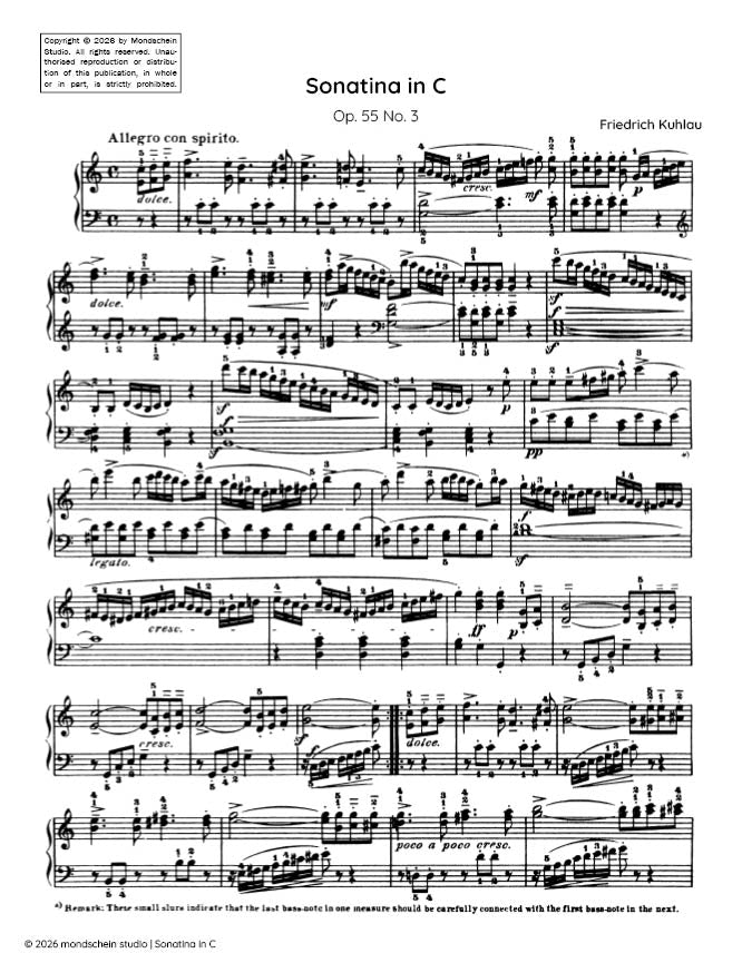 Kuhlau - Sonatina, Op. 55 No. 3 - Piano (Digital Download)