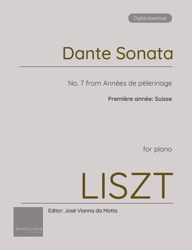 Liszt - Dante Sonata, S. 161/7 - Mondschein Studio - Piano (Digital Download)