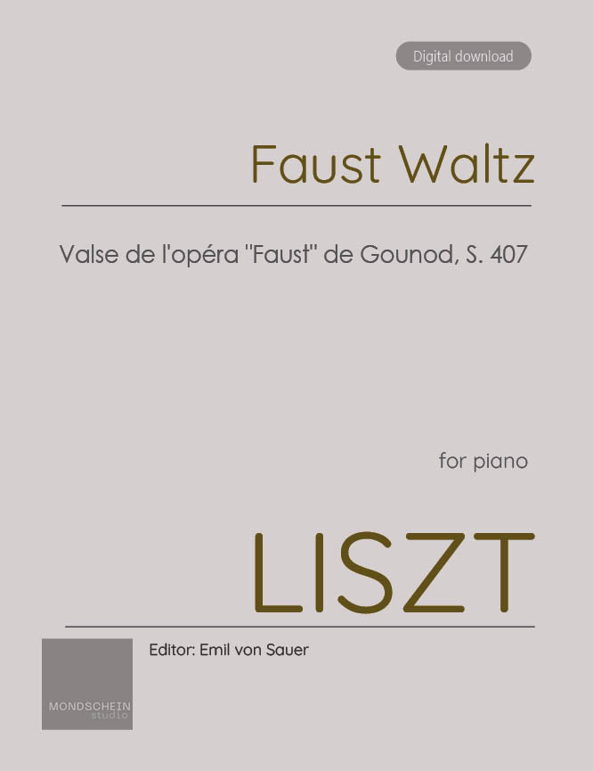 Liszt - Faust Waltz, S. 407 - Mondschein Studio - Piano (Digital Download)
