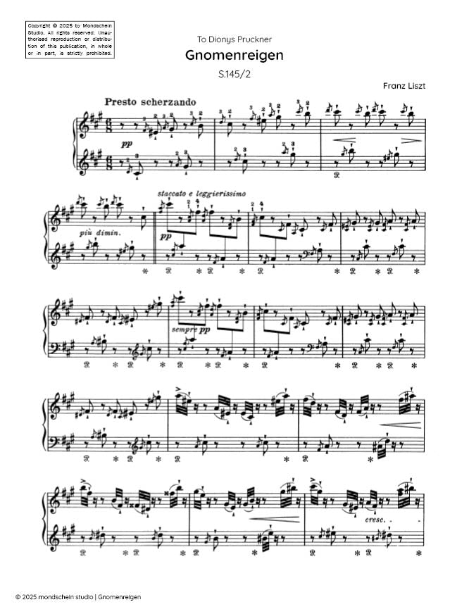 Liszt - Gnomenreigen, S. 145/2 - Mondschein Studio - Piano (Digital Download)
