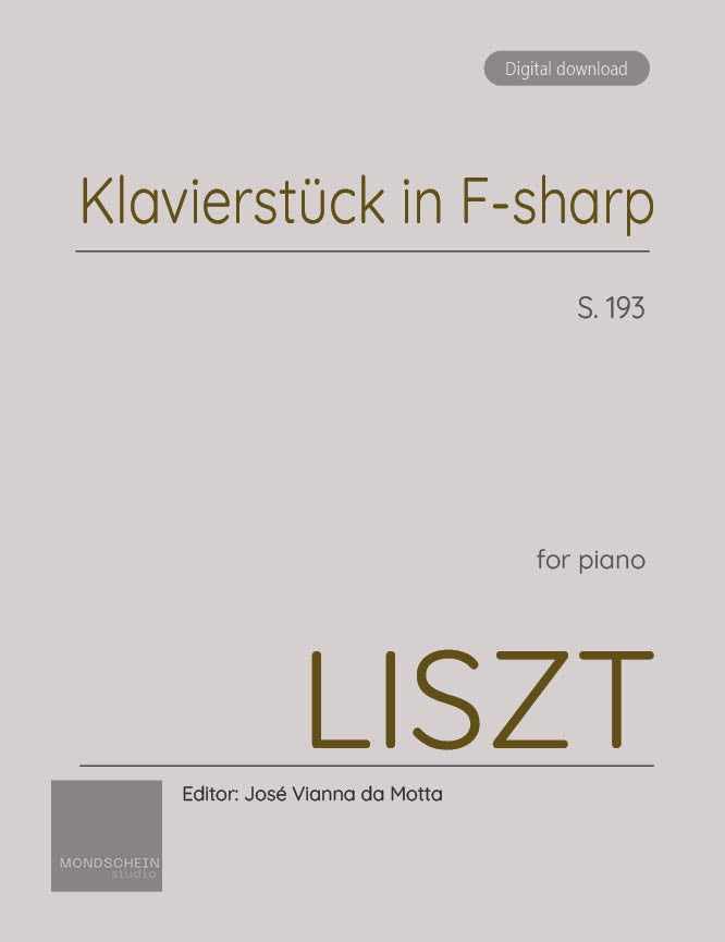 Liszt - Klavierstuck in F-sharp, S.193 - Mondschein Studio - Piano (Digital Download)