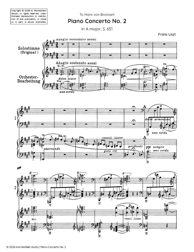Liszt - Piano Concerto No. 2 in A major, S.651 - Mondschein Studio - Piano (Digital Download)