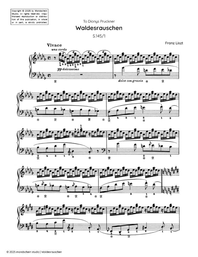 Liszt - Waldesrauschen, S. 145/1 - Mondschein Studio - Piano (Digital Download)