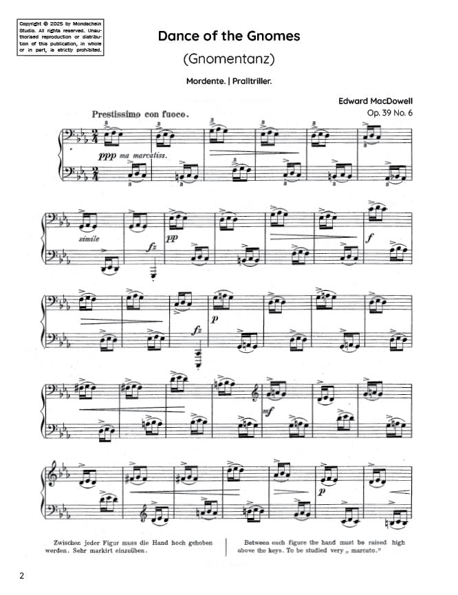 MacDowell - Dance of the Gnomes, Op. 39 No. 6 - Mondschein Studio - Piano (Digital Download)