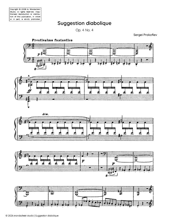 Prokofiev - Suggestion diabolique, Op. 4 No. 4 - Piano (Digital Download)