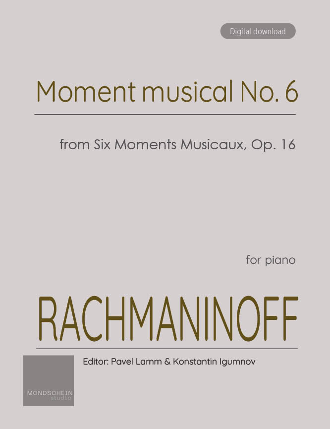 Rachmaninoff - Moment musical No. 6 from Six Moments Musicaux, Op. 16 - Piano (Digital Download)