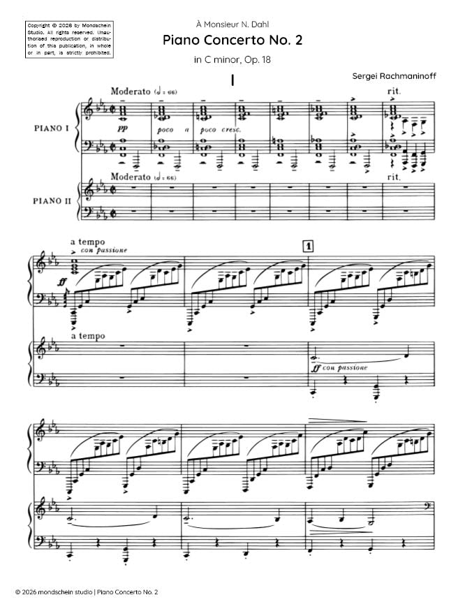 Rachmaninoff - Piano Concerto No. 2 in C minor, Op. 18 - Mondschein Studio - Piano (Digital Download)