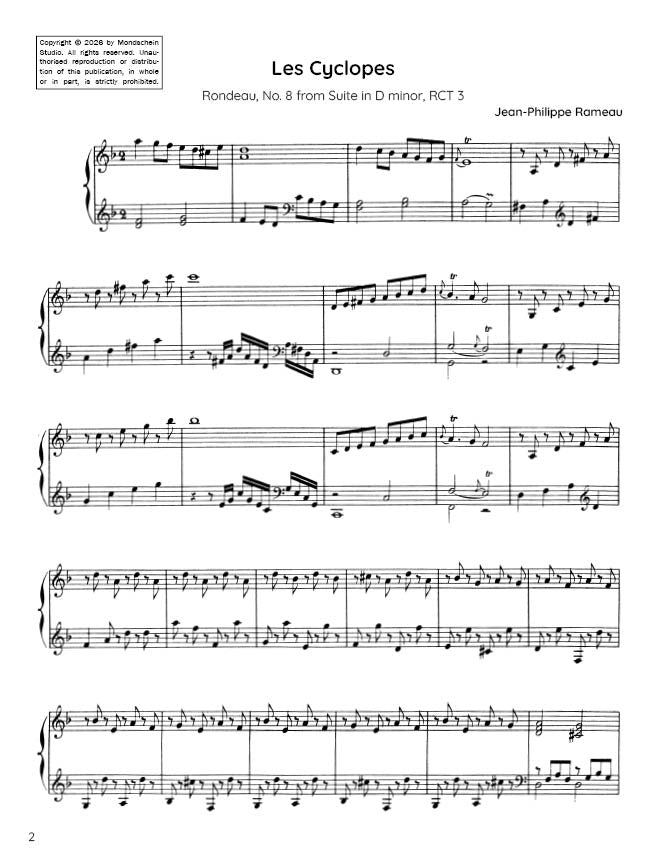 Rameau - Les Cyclopes from Suite in D minor, RCT 3 - Piano/Keyboard (Digital Download)