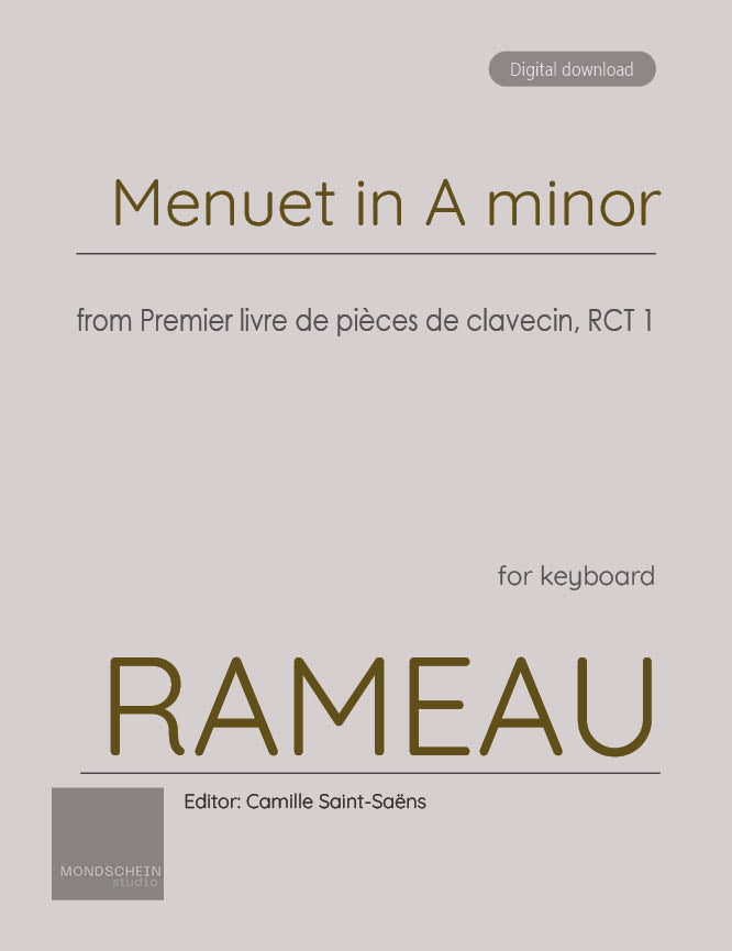 Rameau - Menuet in A minor from Premier livre de pieces de clavecin, RCT 1 - Piano/Keyboard (Digital Download)