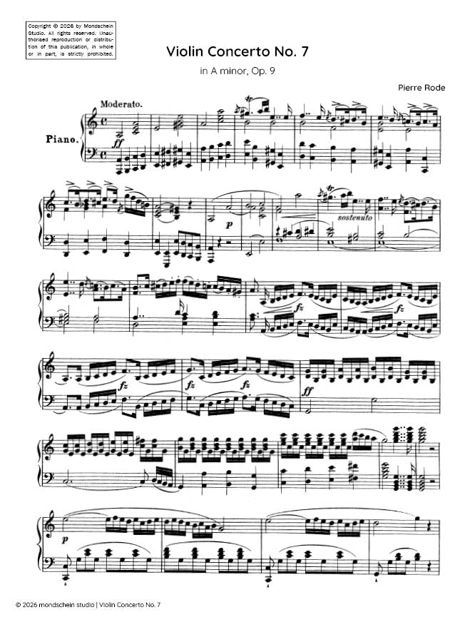 Rode - Violin Concerto No. 7 in A minor, Op. 9 - Violin/Piano Accompaniment (Digital Download)