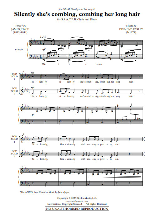Silently she's combing her hair - SATB Choir (Digital Download)