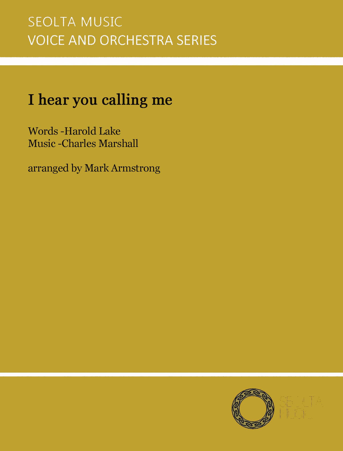 I hear you calling me - Solo Voice & Orchestra Score/Parts (Digital Download)