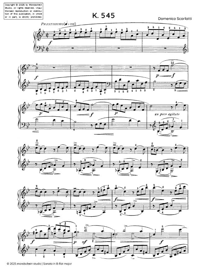 Scarlatti - Sonata in B-flat major, K. 545 - Mondschein Studio - Piano (Digital Download)