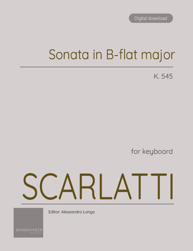 Scarlatti - Sonata in B-flat major, K. 545 - Mondschein Studio - Piano (Digital Download)