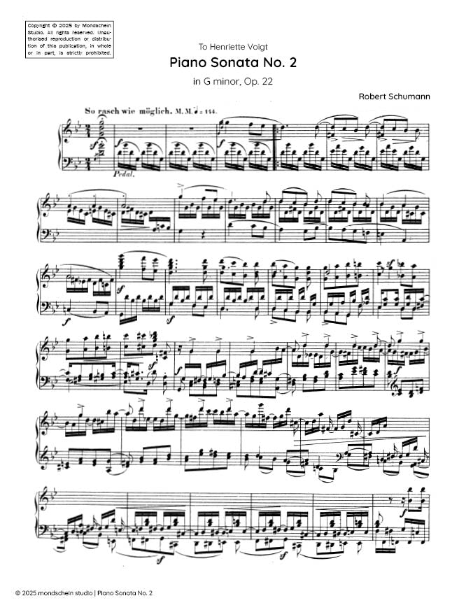 Schumann - Piano Sonata No. 2 in G minor, Op. 22 - Piano (Digital Download)