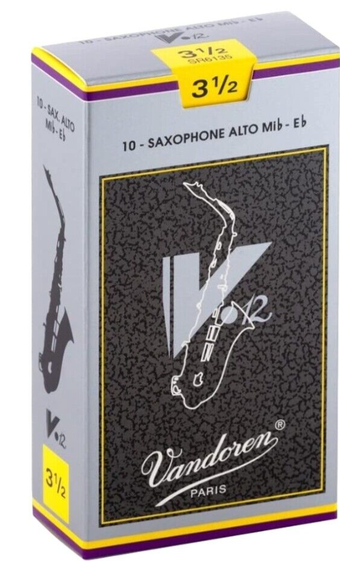Vandoren V12 Alto Saxophone Reeds, Strength 3.5, 10-Pack